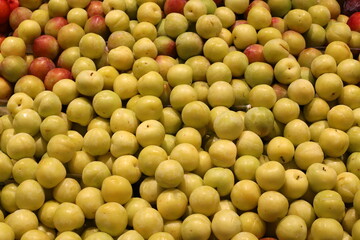 Vegetables and fruits are sold at a bazaar in Israel.