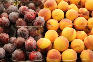 Vegetables and fruits are sold at a bazaar in Israel.