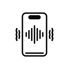 Obraz premium Black solid icon for vibrate