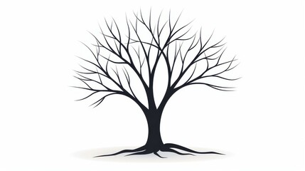 Stunning tree illustration set against a white background, exuding simplicity and a touch of delicate elegance.