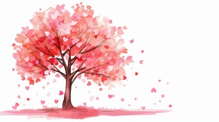 Unique illustration featuring a solitary cherry blossom tree.