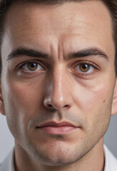 Obraz premium Second Guessing: Furrowed brow, rethinking a decision. 