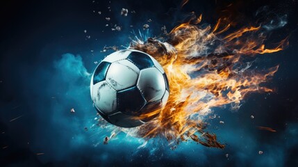 Naklejka premium Soccer Ball on Fire.