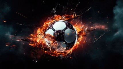 Fototapeta premium Flaming Soccer Ball.