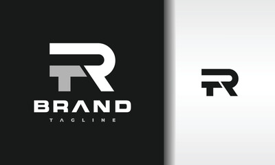 monogram letter TR logo