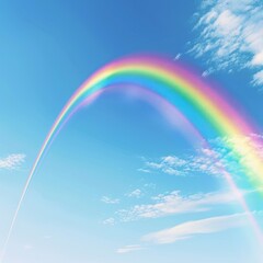 Rainbow Arcing Through a Blue Sky