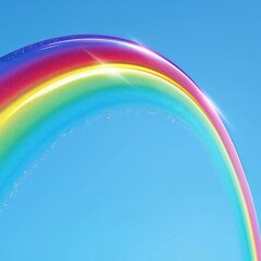 Rainbow Arc Against Blue Sky