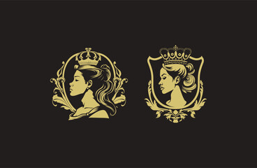 Beauty woman with queen crown vector illustration
