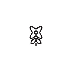 Daffodil Line Icon. Natural gardenia flower elegance vector symbol in black. Editable icon.