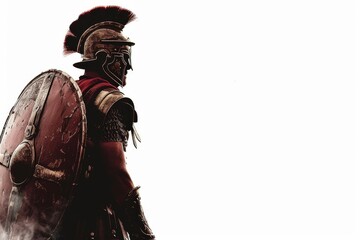 Isolated Ancient Roman Gladiator Soldier Generative Illustration