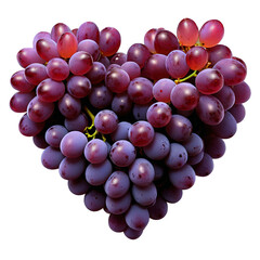 Fototapeta premium Grapes deep purple round and juicy delicately positioned in a heart shape Food and culinary