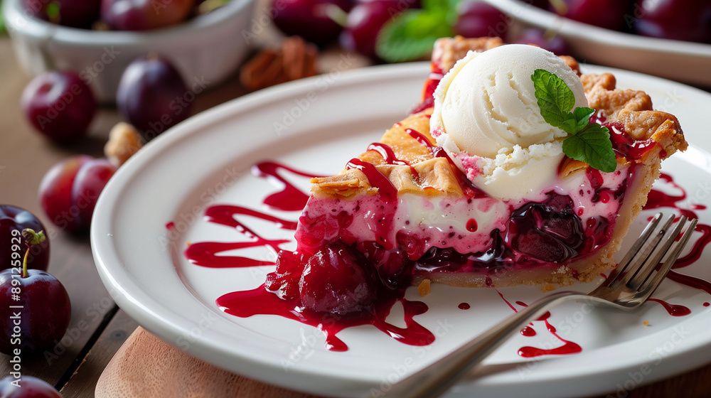 Canvas Prints plum pie dessert