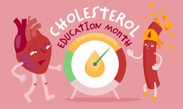 National cholesterol education month. Editable vector illustration.