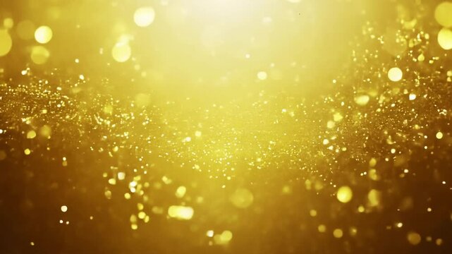 Luxury particles background golden shining dust bokeh glitter. 4K gold particles awards background is a motion graphics. The luxurious gold particles keep moving forward, the golden particle stripes 