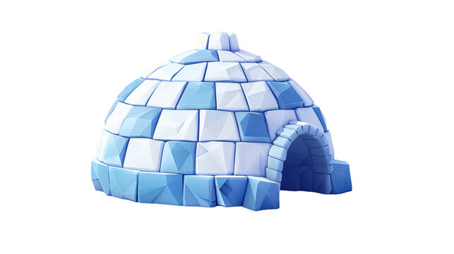 3d render of igloo isolated on transparent background