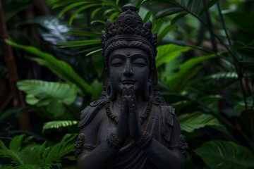 Fototapeta premium Hindu inner peace through creed focuses on achieving profound tranquility and harmony by embracing and practicing the core beliefs and principles of Hinduism.