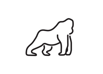 Creative gorilla lines logo vector art design icon symbol 