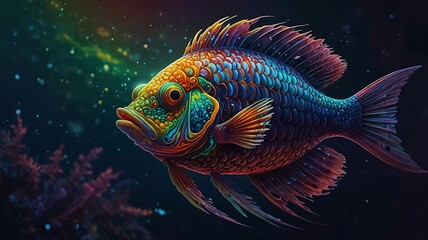 Fototapeta premium The Psychedelic Fish of the Deep