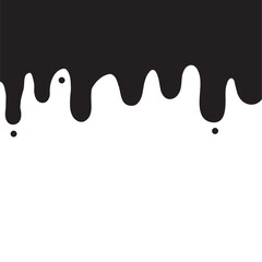 Black paint drips isolated on a white background