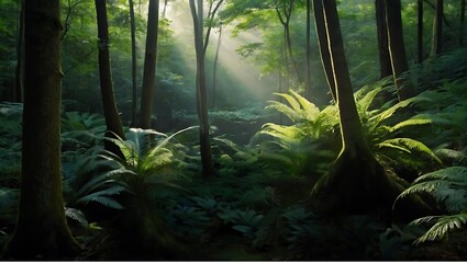 Beautiful forest  || "Foliage Canopy Shadow Wallpaper || AI  Generated