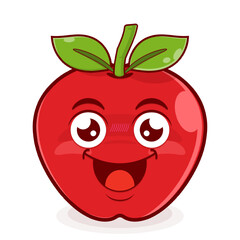 apple playful face cartoon cute