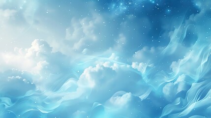 Obraz premium A soft pastel blue background with cloud-like patterns, ideal for baby products, with plenty of room for text