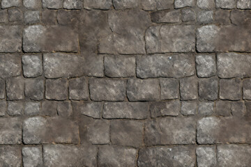 Fototapeta premium Processed collage of old street pavement surface texture. Background for banner, backdrop