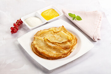 Sweet homemade thick baked pancakes