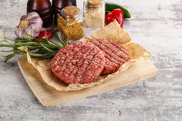 Raw burger cutlet for grill
