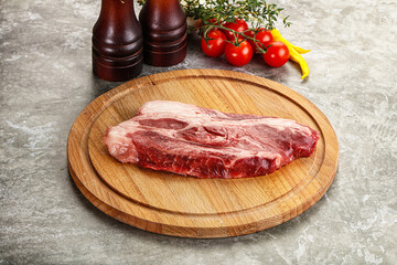 Raw beef chuck roll steak