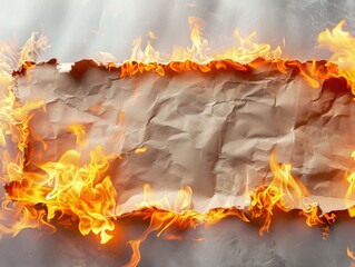 Burning Paper Frame Fire Texture Background