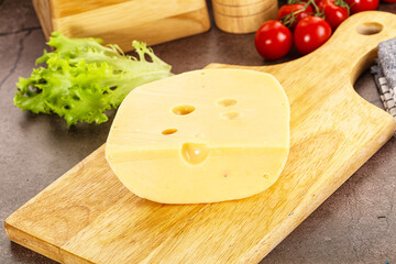 Gourmet Maasdam cheese with hole