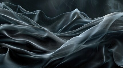 Obraz premium Thick smoke waves on a black backdrop, adding depth and mystery to the scene