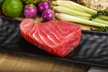 Raw fresh tuna steak for grill
