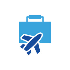 travel icon color or logo illustration glyph color blue style	
