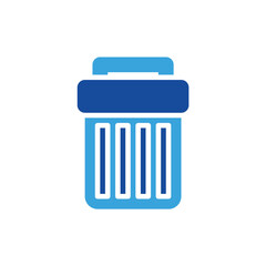 bin icon color or logo illustration glyph color blue style	
