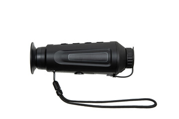 Modern monocular thermal imager isolate on a white background. A device for fixing thermal radiation.