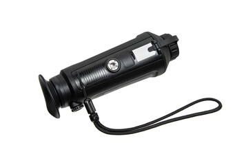 Modern monocular thermal imager isolate on a white background. A device for fixing thermal radiation.