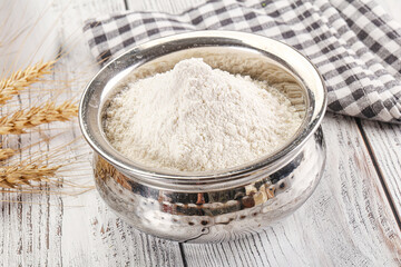 Wheat flour heap for bake