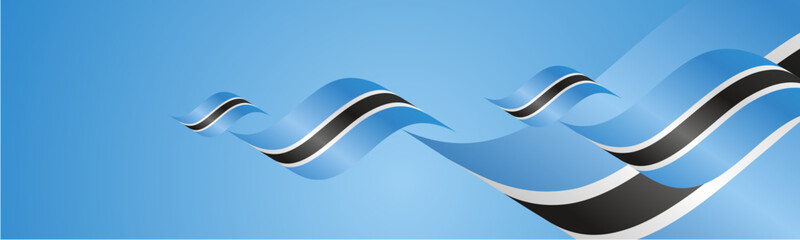 Botswana National Day waving flags two fold blue landscape background.ai