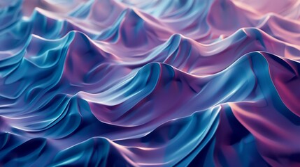 Obraz premium A mesmerizing 3D render waves bathed in a neon sunset glow.