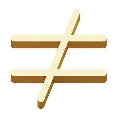  not equal 3d, 3d icon, 3d illustration, style, render, rendering, Suitable for website, mobile app, print, presentation, infographic and any other project.
