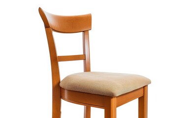 A modern wooden dining chair with an ergonomic design, featuring a comfortable cushioned seat and sleek curves, ideal for contemporary dining rooms and kitchens.