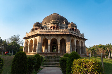 Lodhi Gardens - New Delhi, India.  The park spreads over 90 acres (360,000 m2), it contains...