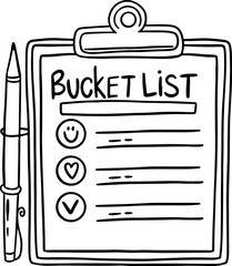 Bucket list outline illustration