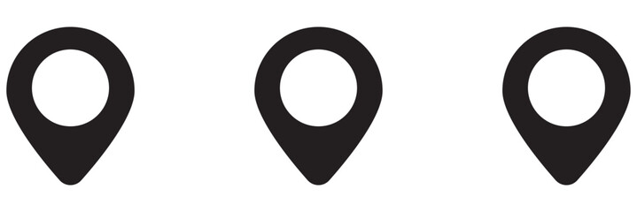 Set of map pin location icons. Modern map markers .Vector illustration on a white background.