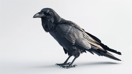 Naklejka premium crow isolated in 3d on white background