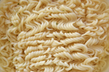 Texture of boiled instant noodles of ramen