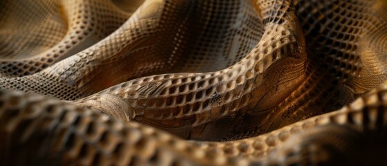 Fototapeta premium A close up of a woven fabric with some sort of pattern. AI.