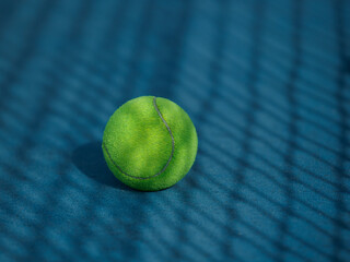 Tennis ball on the tennis court course